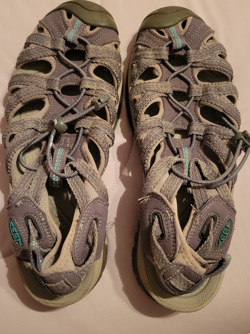 Keen Women's Gray and Peacock Green Closed-Toe Adventure Sandals